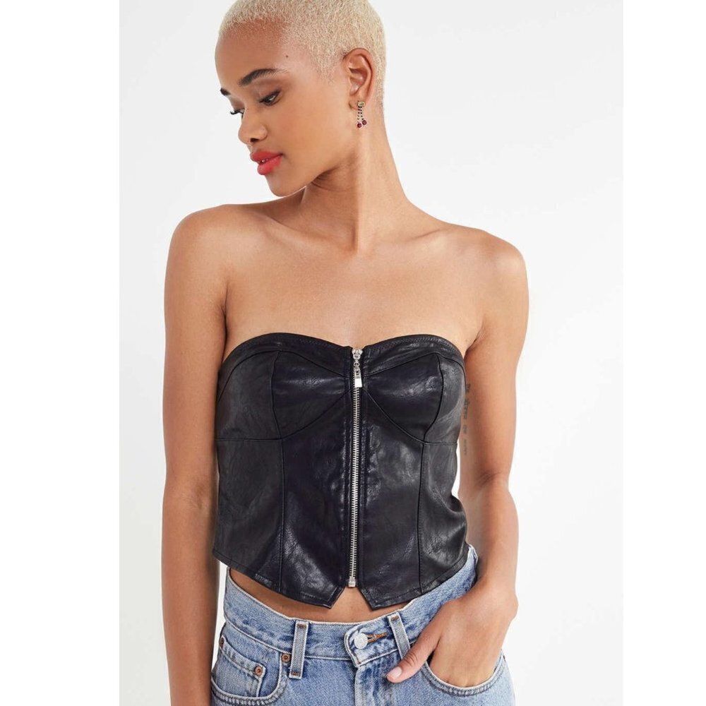 UO Sandro Strapless Zip-front Bustier Top NWT